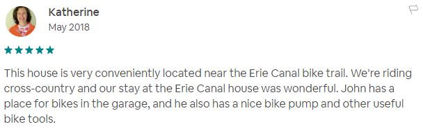 Erie Canal House Air BNB comment